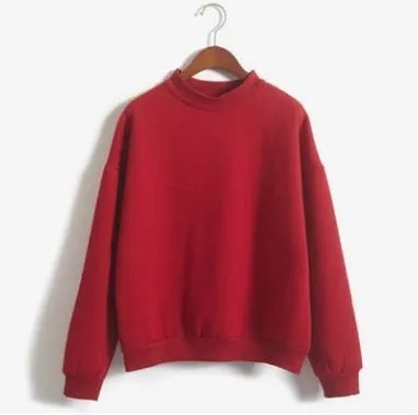 9 Colors Autumn Winter Loose Fleece Thick Knit Sweatshirt Female Hooded Pullover Tops Women Hoodies Casual Female Clothes