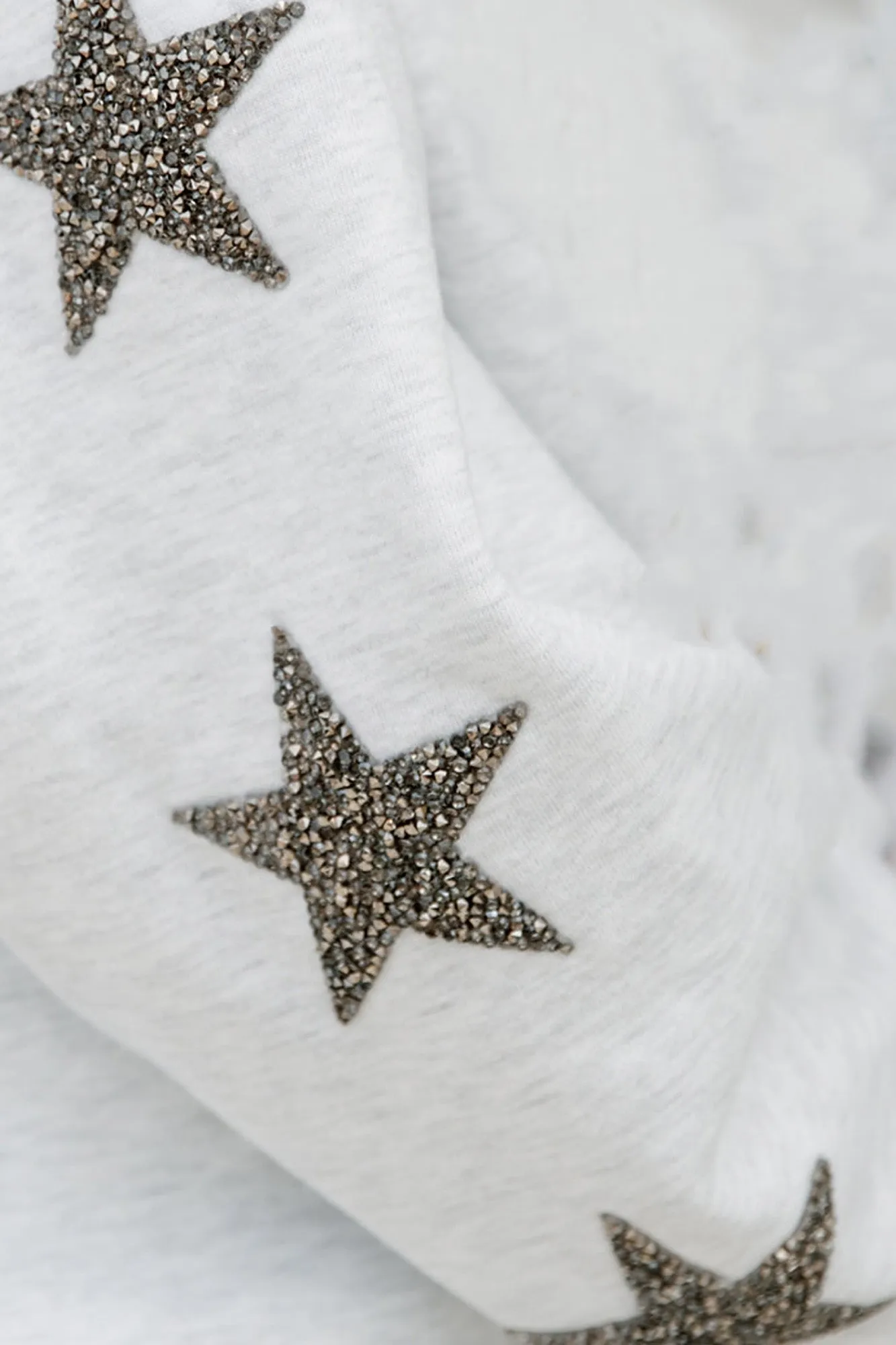 AMERICAN UNIVERSITY EAGLES READY FOR IT EMBELLISHED STAR SLEEVE CREWNECK PULLOVER