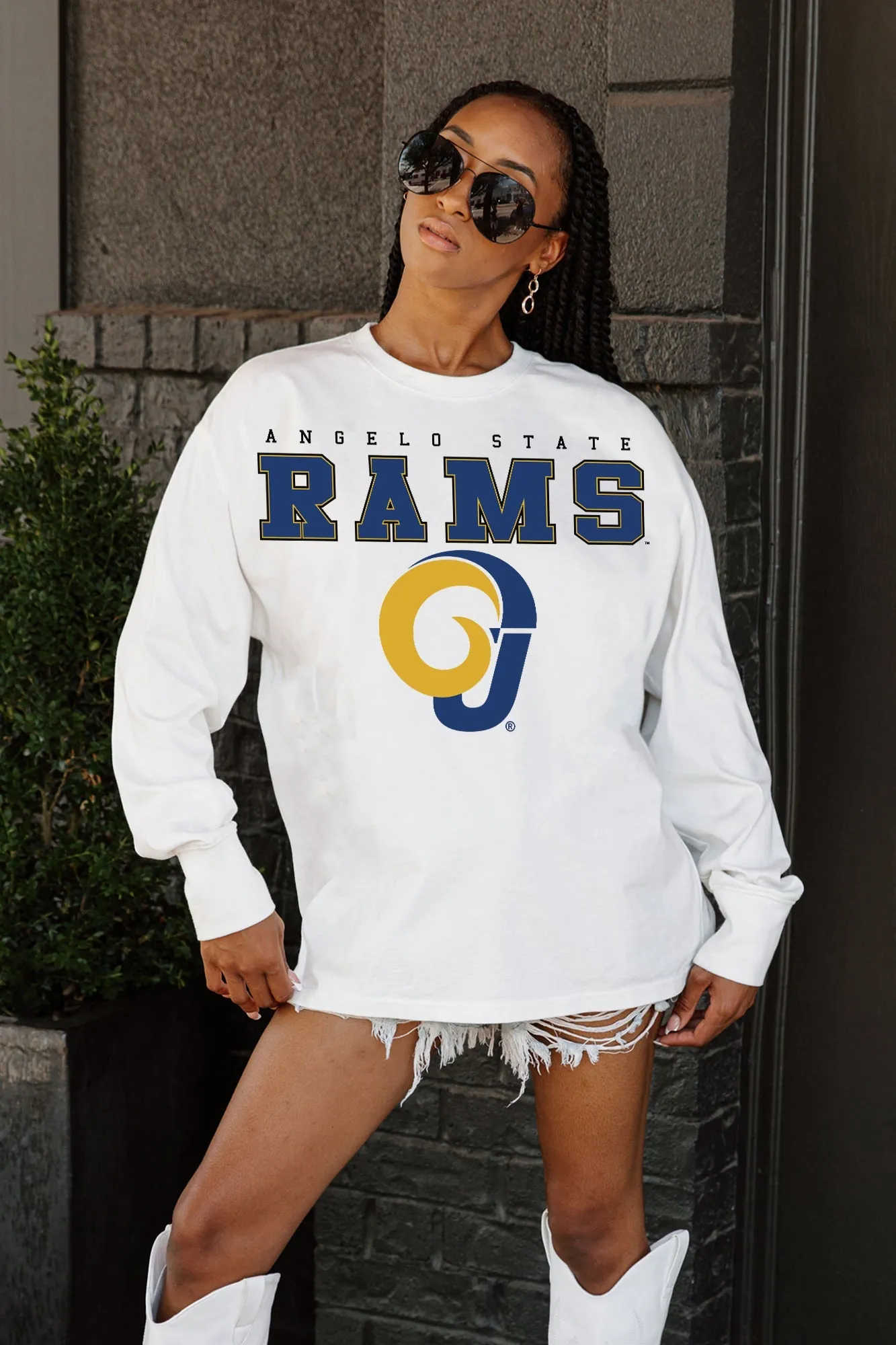ANGELO STATE RAMS BIG GOALS OVERSIZED LONG SLEEVE PULLOVER