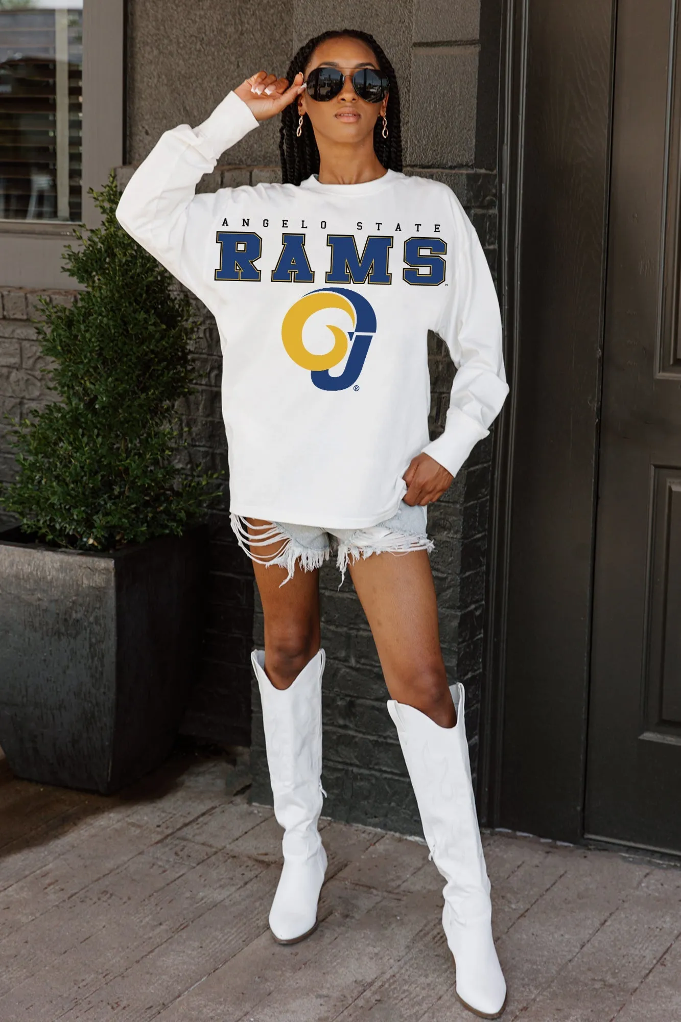 ANGELO STATE RAMS BIG GOALS OVERSIZED LONG SLEEVE PULLOVER