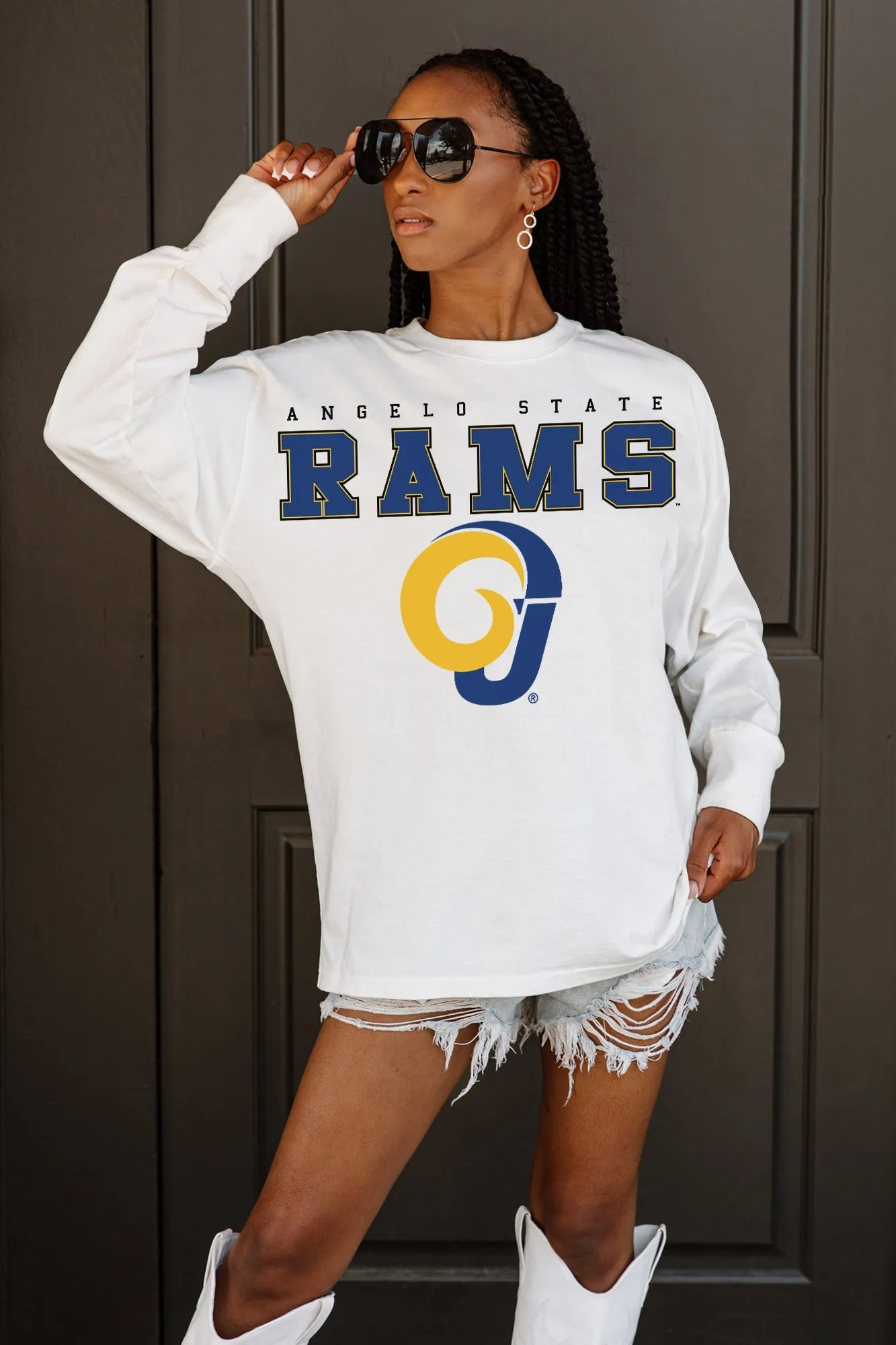 ANGELO STATE RAMS BIG GOALS OVERSIZED LONG SLEEVE PULLOVER