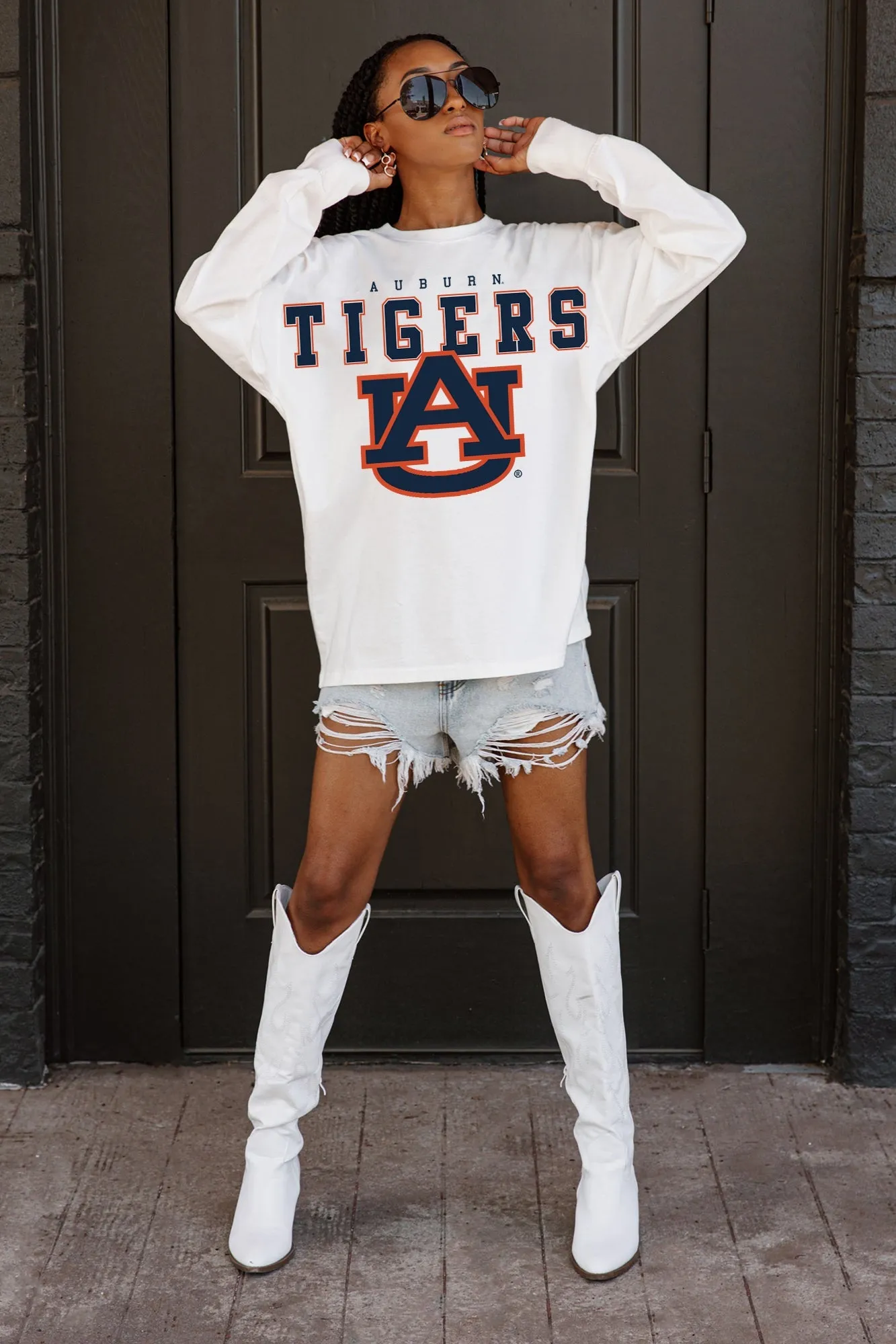 AUBURN TIGERS BIG GOALS OVERSIZED LONG SLEEVE PULLOVER
