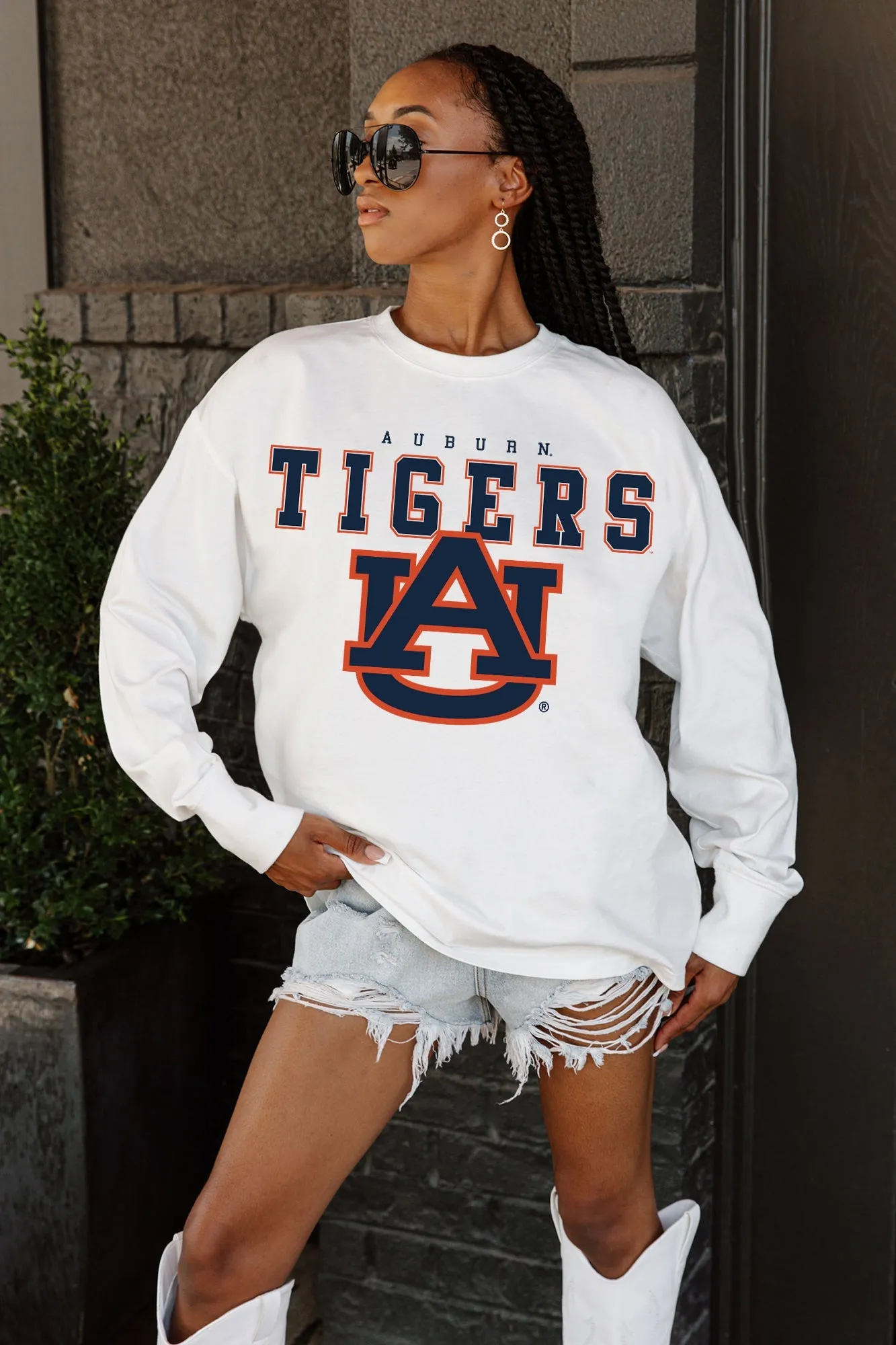 AUBURN TIGERS BIG GOALS OVERSIZED LONG SLEEVE PULLOVER