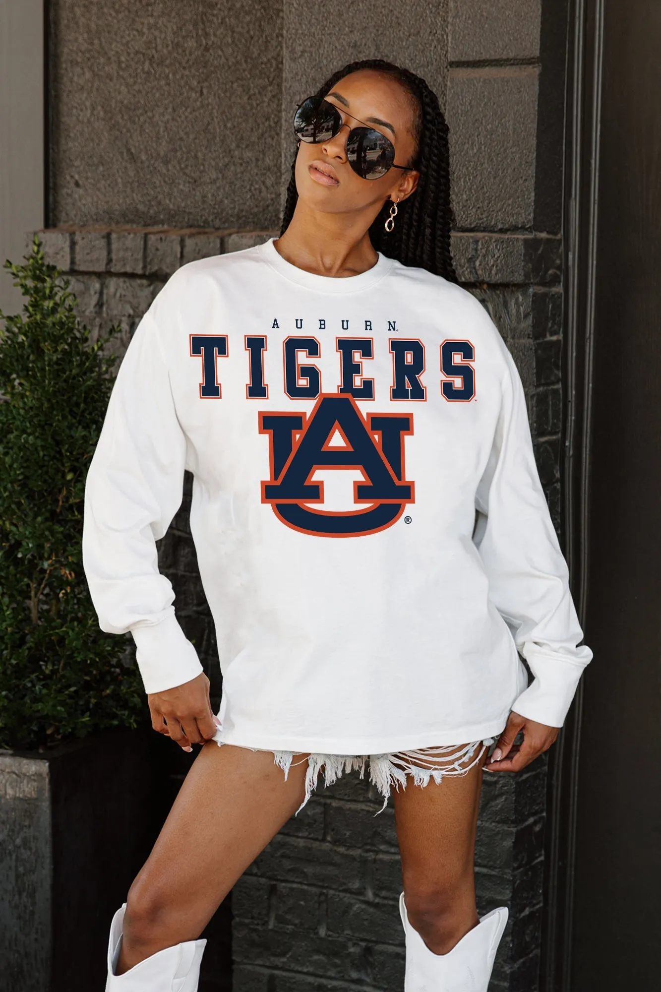 AUBURN TIGERS BIG GOALS OVERSIZED LONG SLEEVE PULLOVER