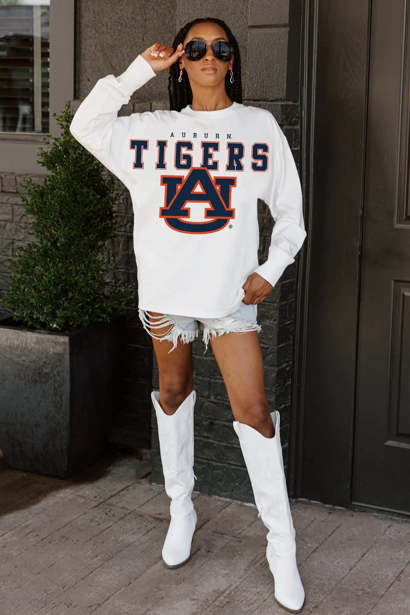 AUBURN TIGERS BIG GOALS OVERSIZED LONG SLEEVE PULLOVER