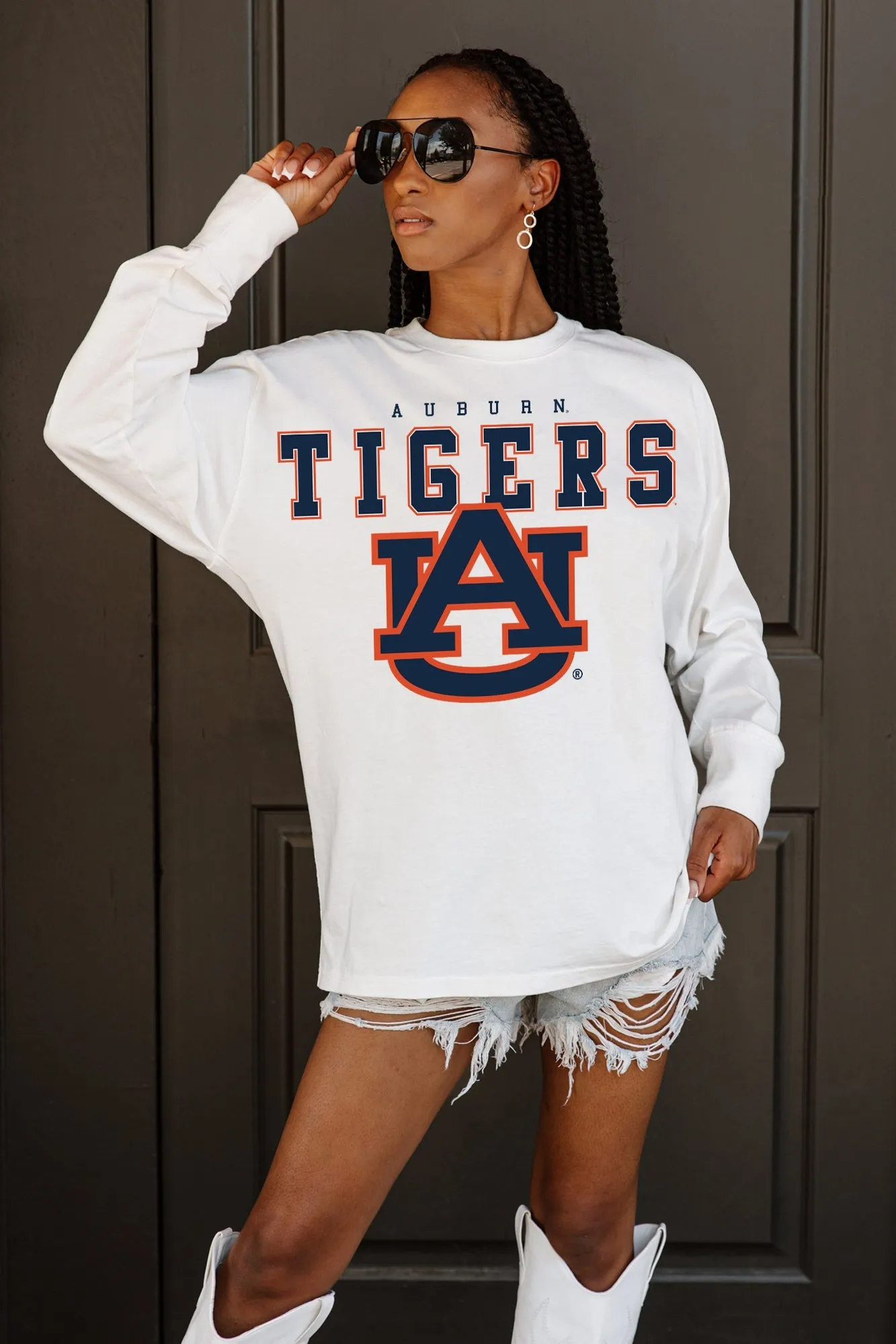 AUBURN TIGERS BIG GOALS OVERSIZED LONG SLEEVE PULLOVER