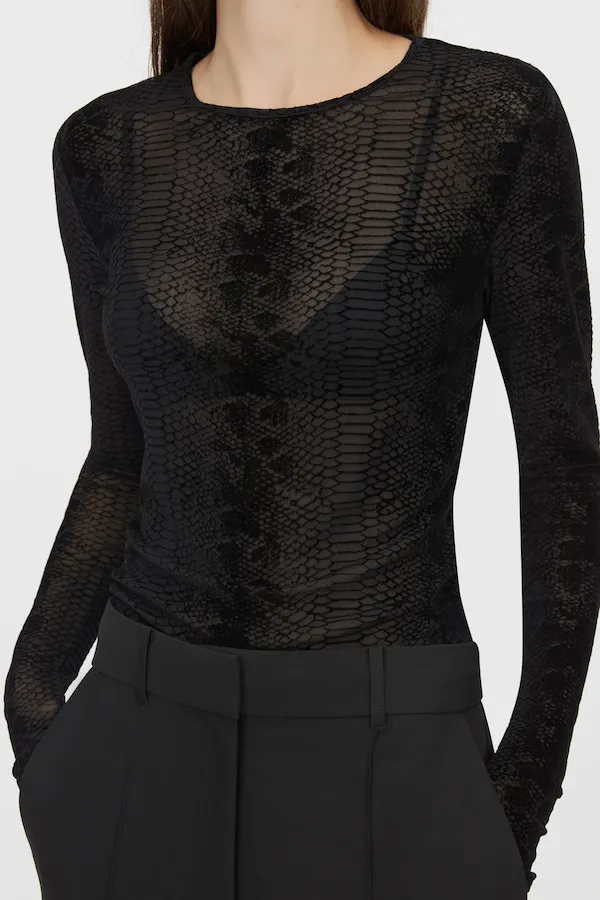 FIGUE LONG SLEEVE TOP - SLATE