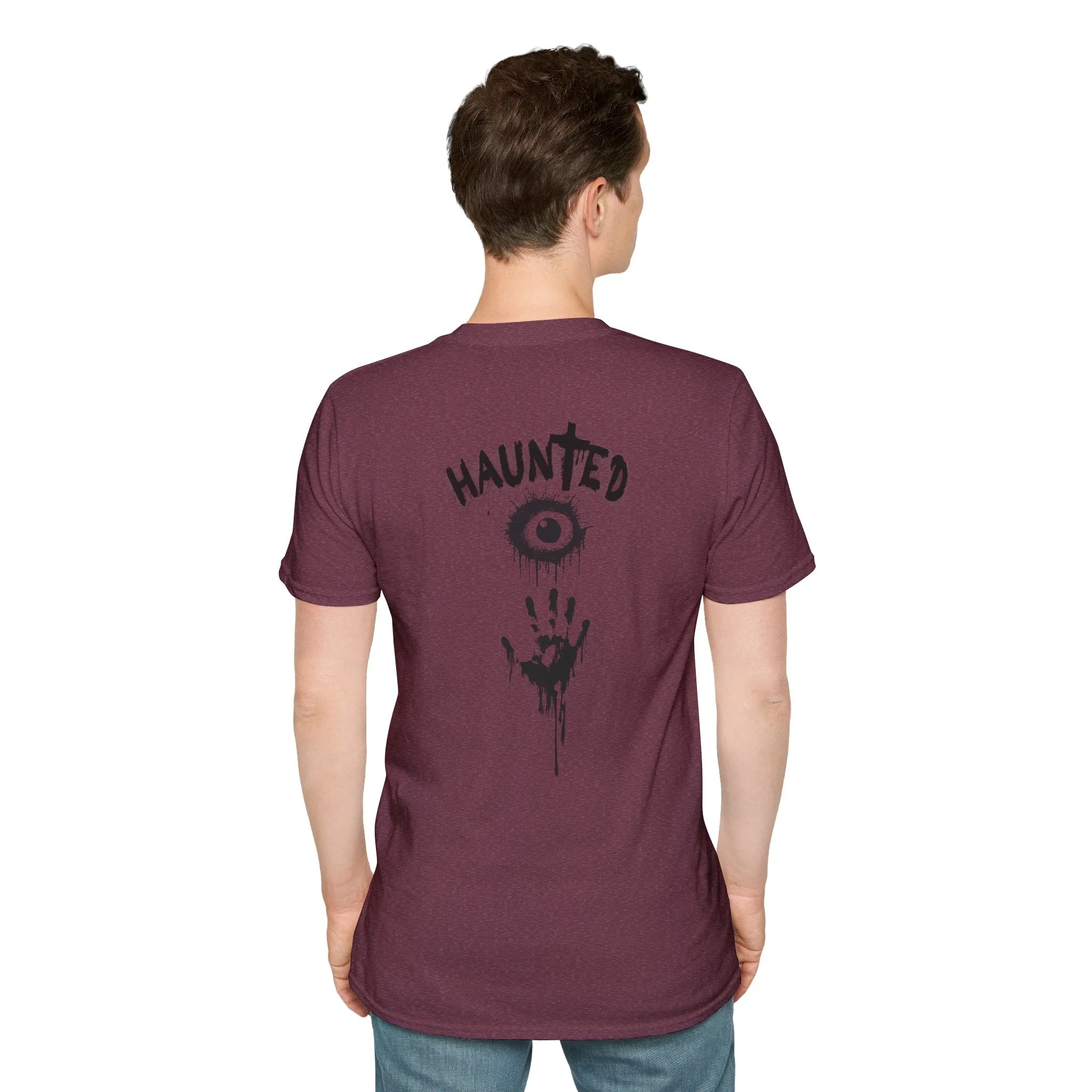 Haunted Ghost Graphic Tee – Unisex Softstyle Horror T Shirt