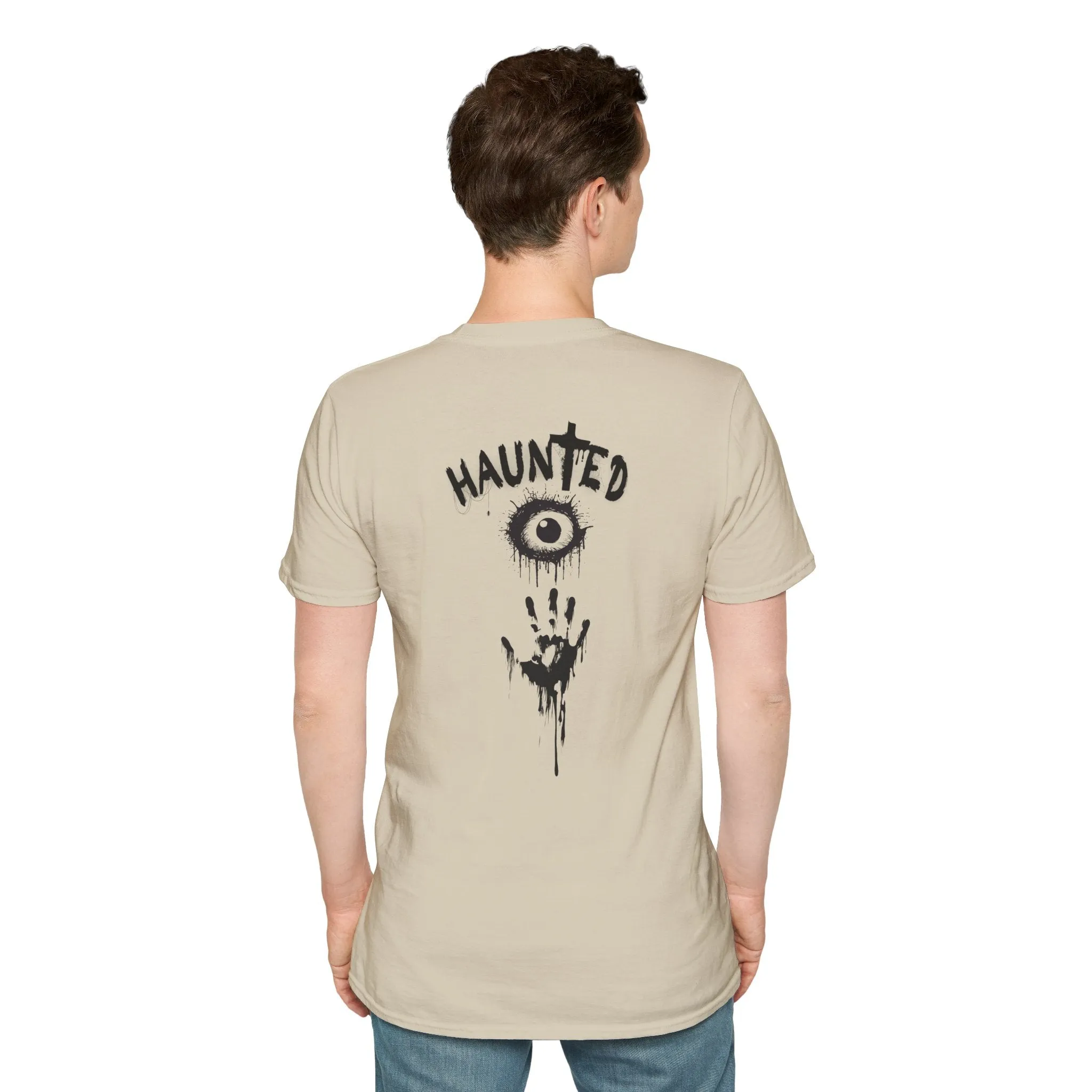 Haunted Ghost Graphic Tee – Unisex Softstyle Horror T Shirt