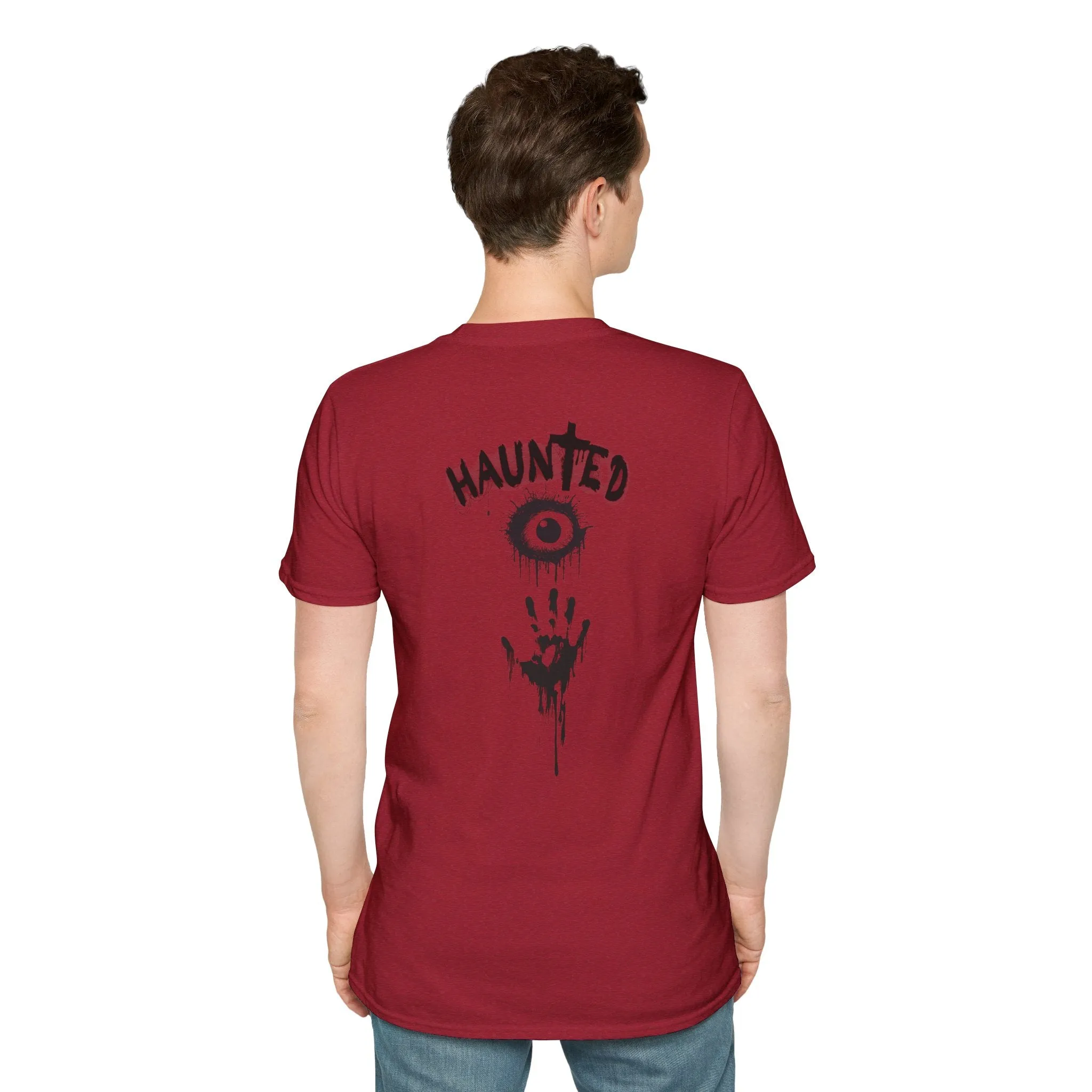 Haunted Ghost Graphic Tee – Unisex Softstyle Horror T Shirt