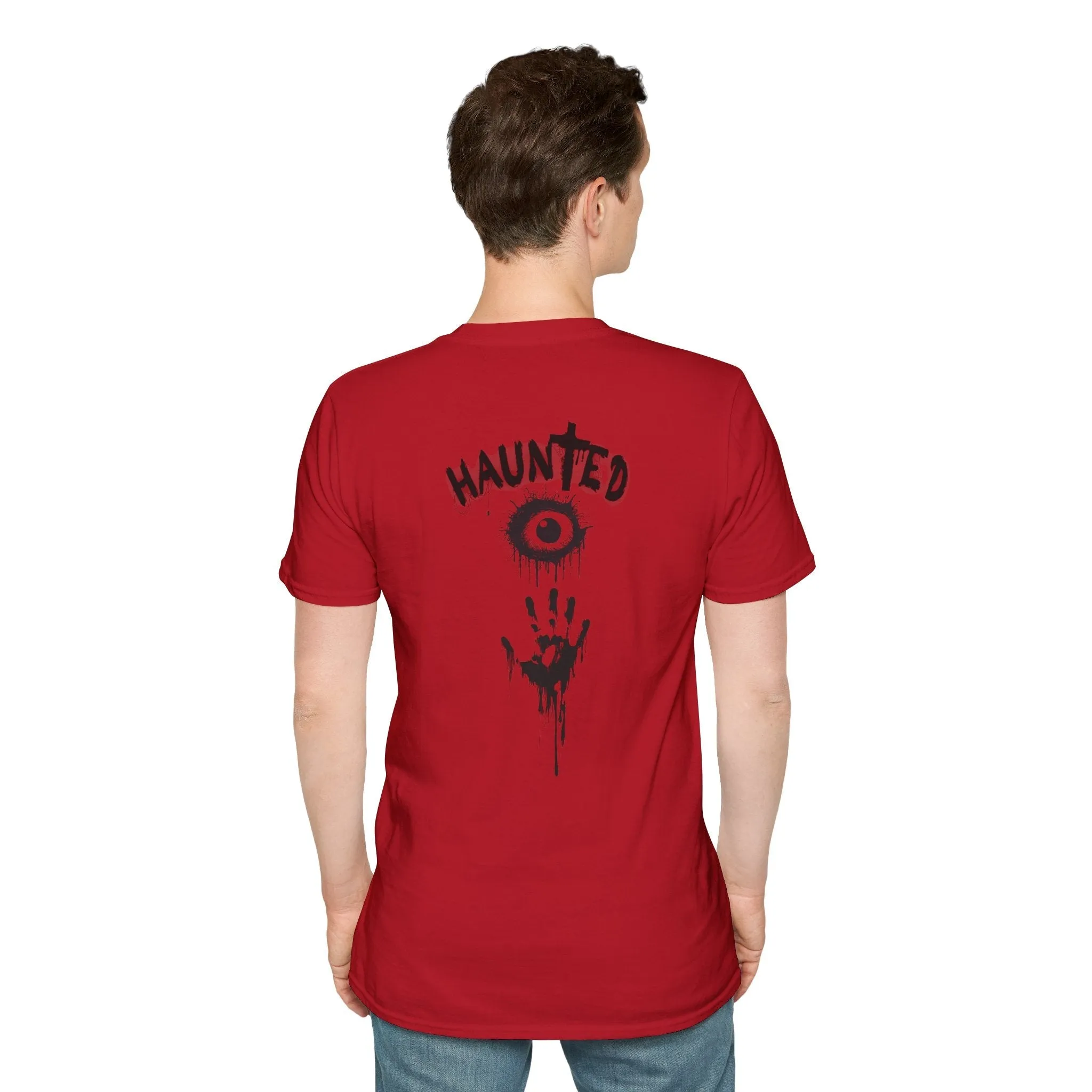 Haunted Ghost Graphic Tee – Unisex Softstyle Horror T Shirt