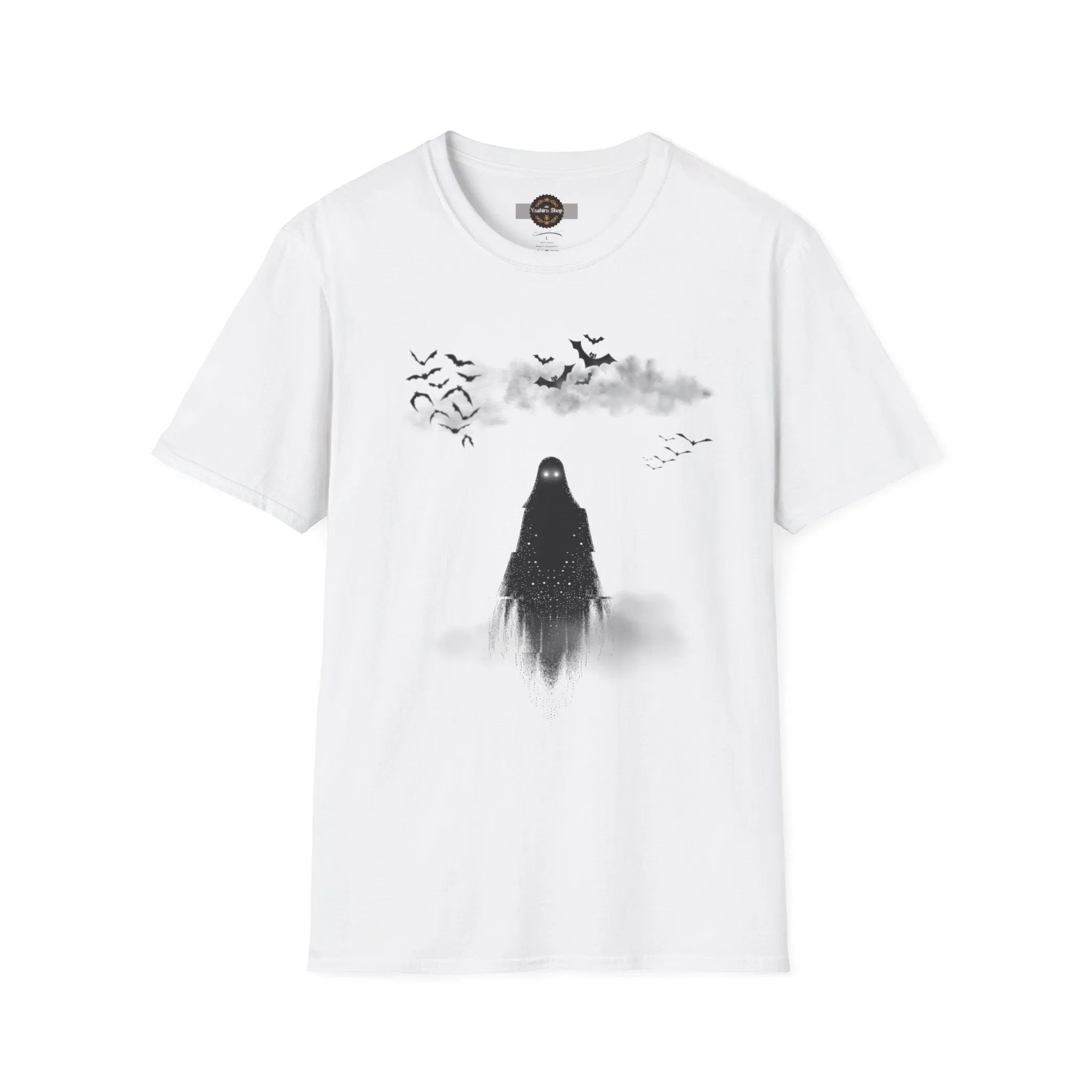 Haunted Ghost Graphic Tee – Unisex Softstyle Horror T Shirt