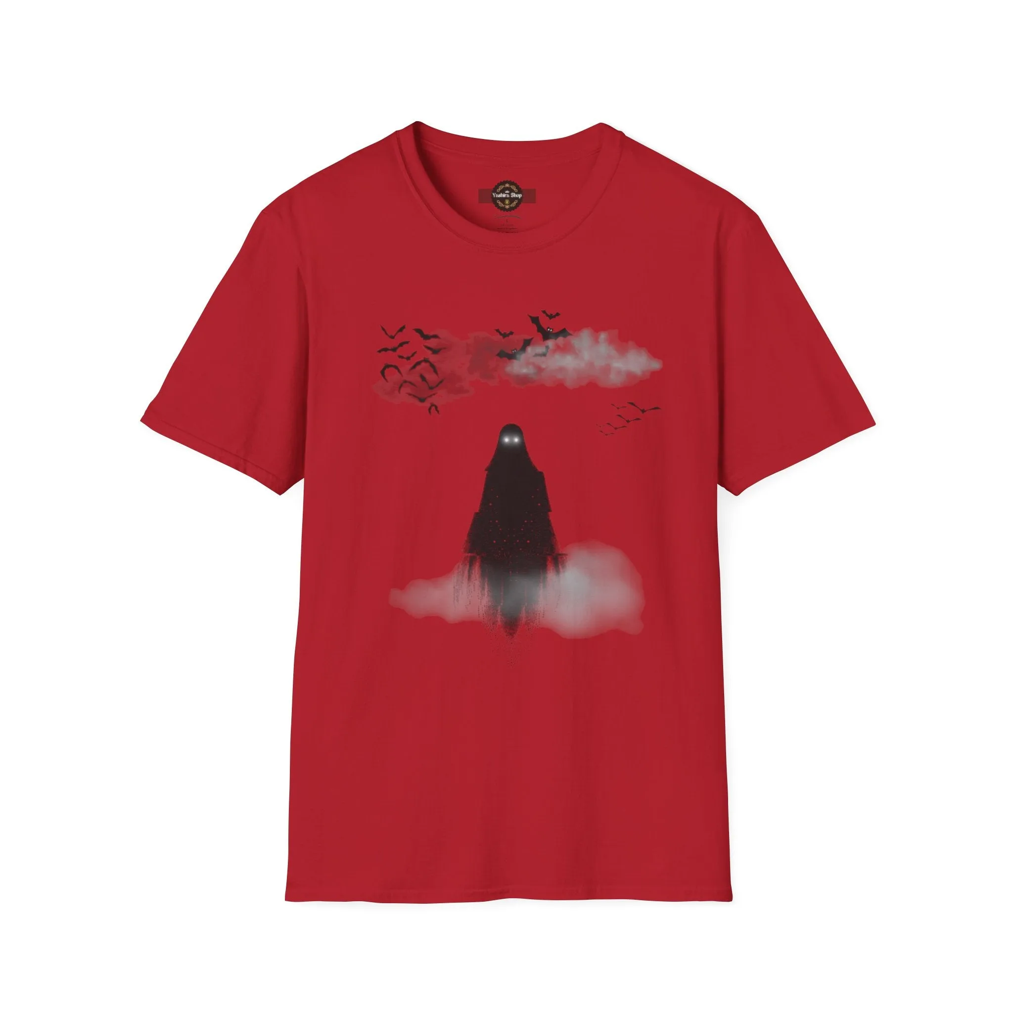 Haunted Ghost Graphic Tee – Unisex Softstyle Horror T Shirt