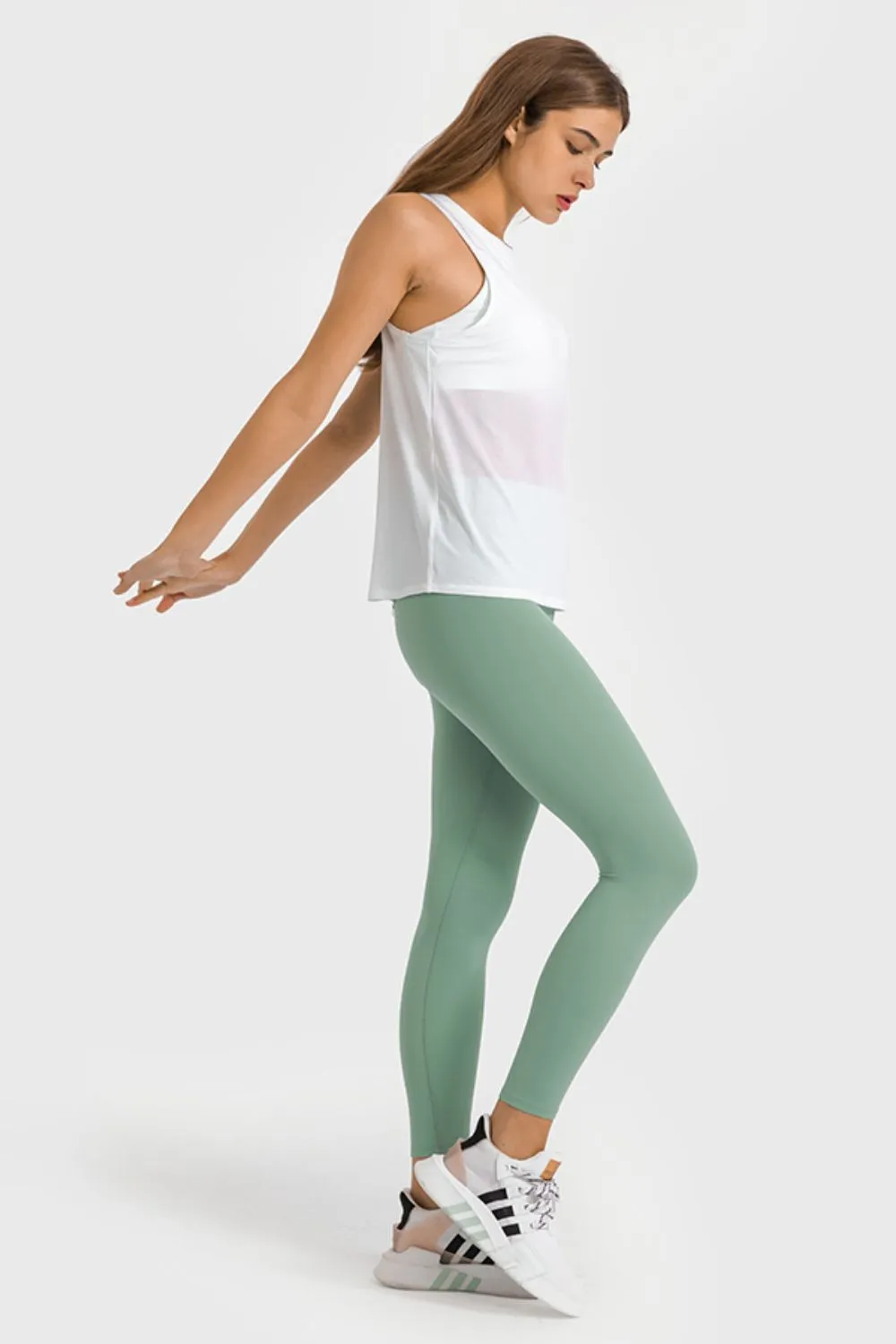 High Waist Ankle-Length Yoga Leggings (TBL) T