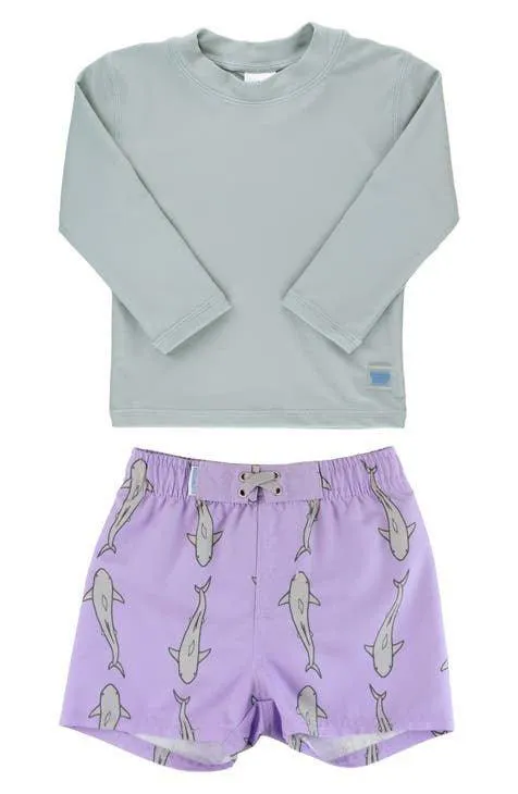 Jawsome Purple Swim Trunks