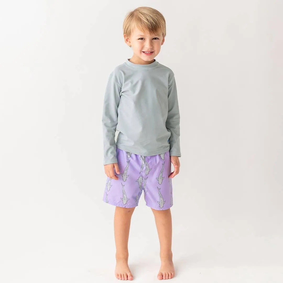 Jawsome Purple Swim Trunks