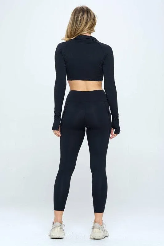 Long Sleeve Activewear Set Top And Leggings
