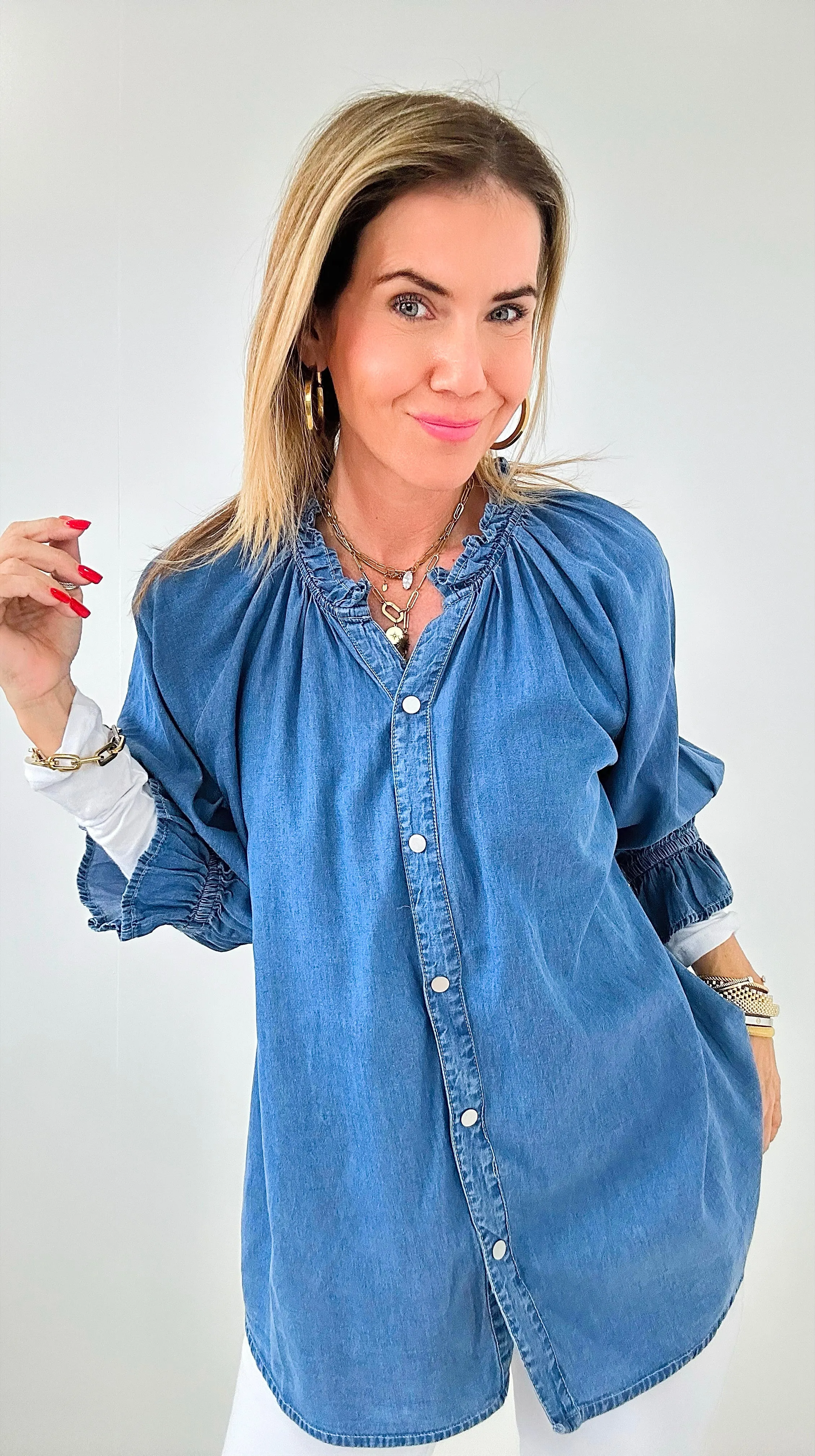 Morning Dew Button-Down Top