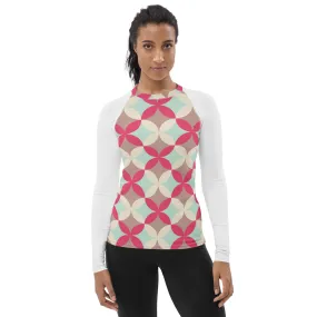 Patterned Pink (front/back print) Women's Rash Guard