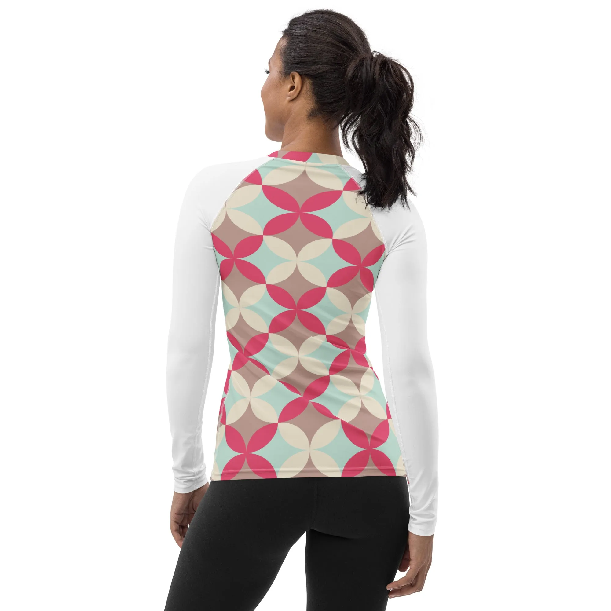 Patterned Pink (front/back print) Women's Rash Guard