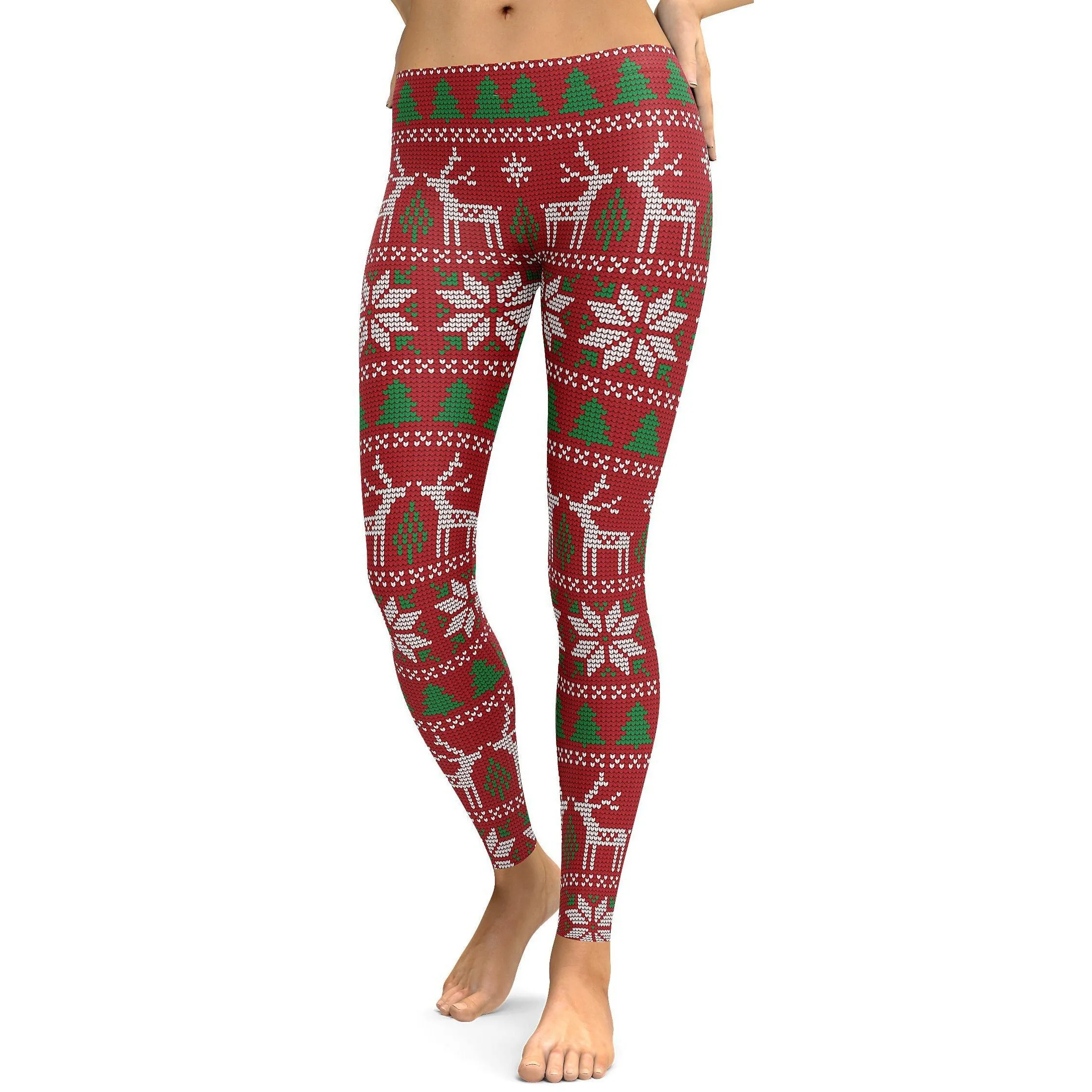 Red Ugly Christmas Leggings