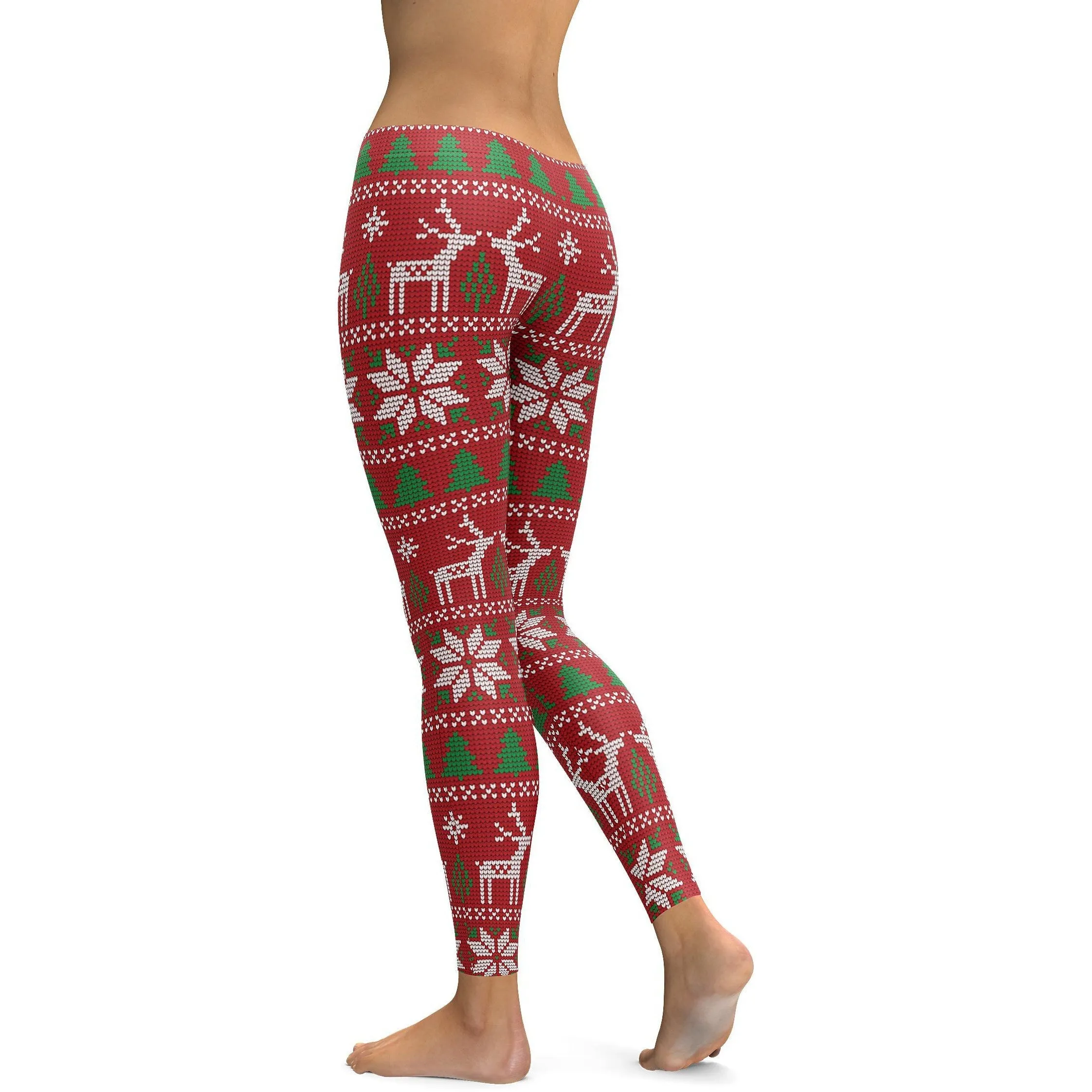 Red Ugly Christmas Leggings