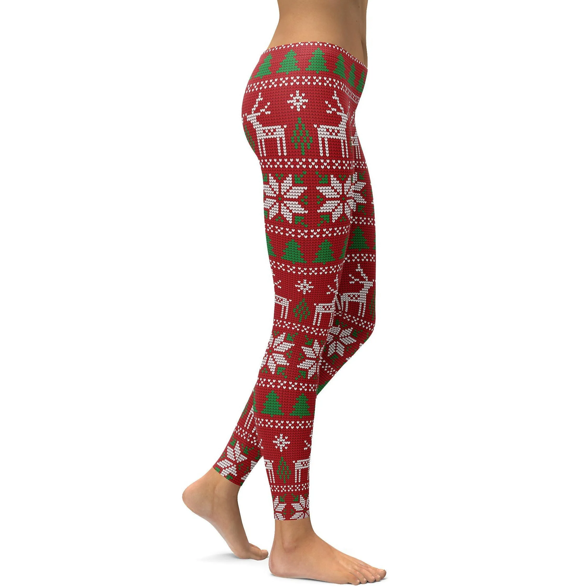 Red Ugly Christmas Leggings