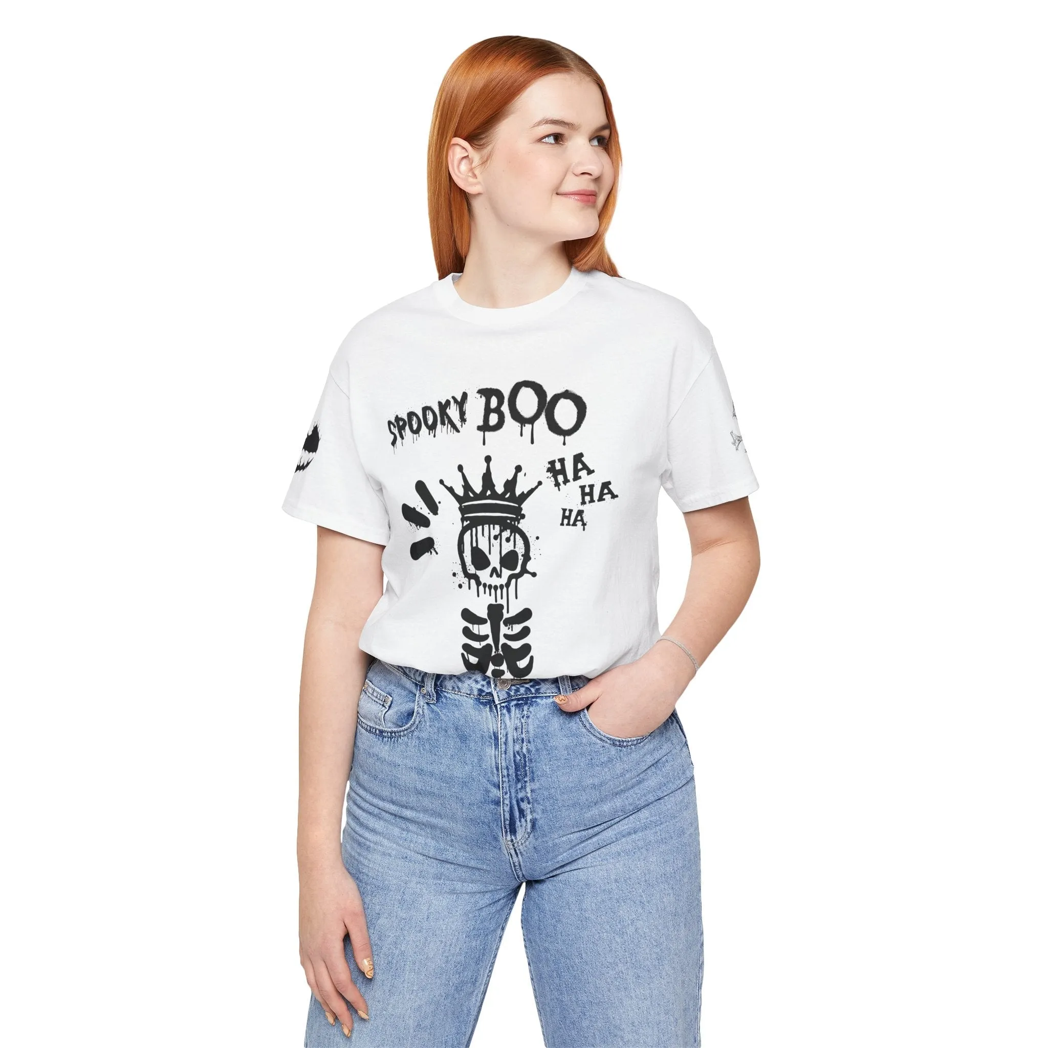 Spooky Boo Skeleton Graphic Tee - Unisex Halloween T shirt