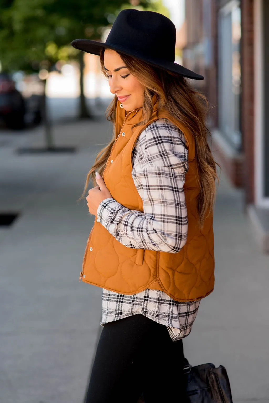 Stitched Accents Button Vest