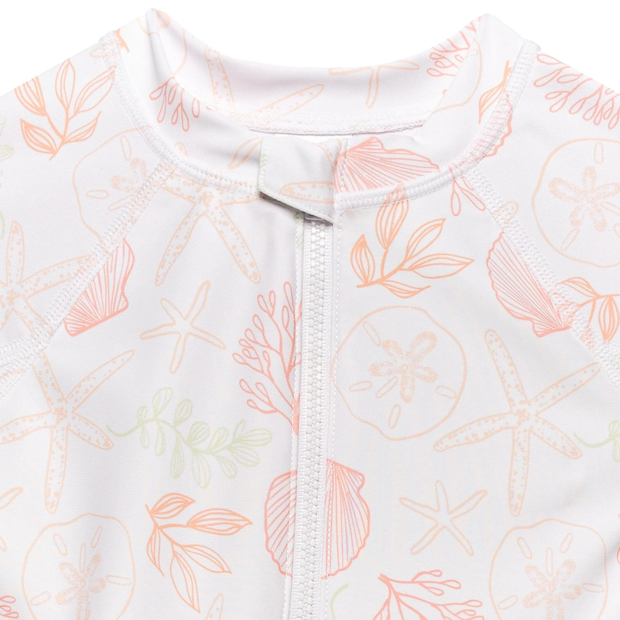 Toddler Girls UPF 50  Seashells Rash Guard