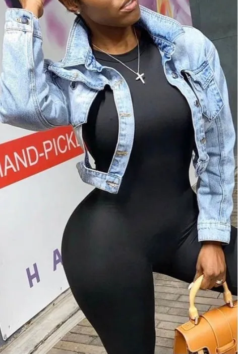 Wide open denim jacket