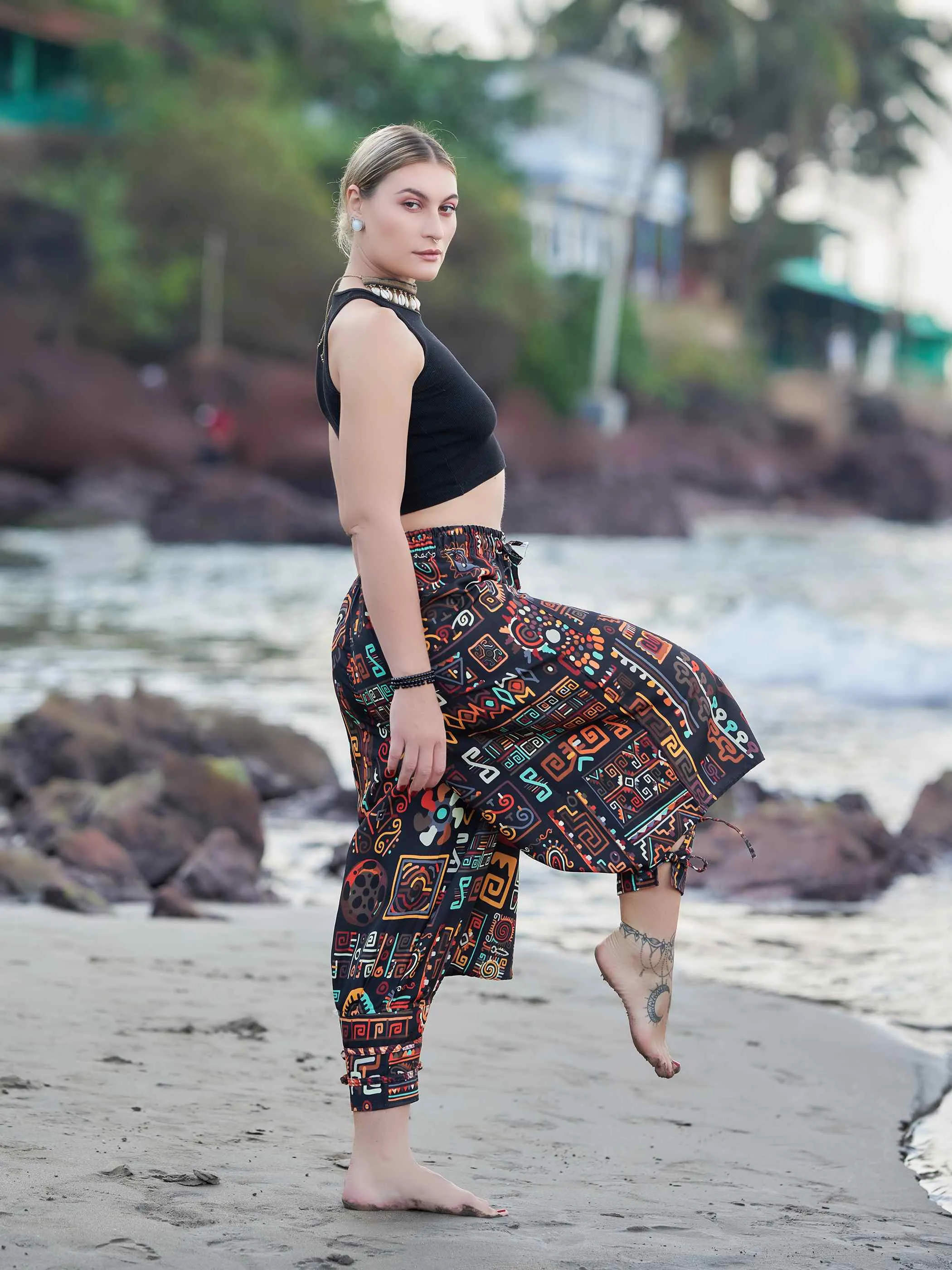 Women's Abstract Graphic Vintage Hippy Harem Pants For Dance