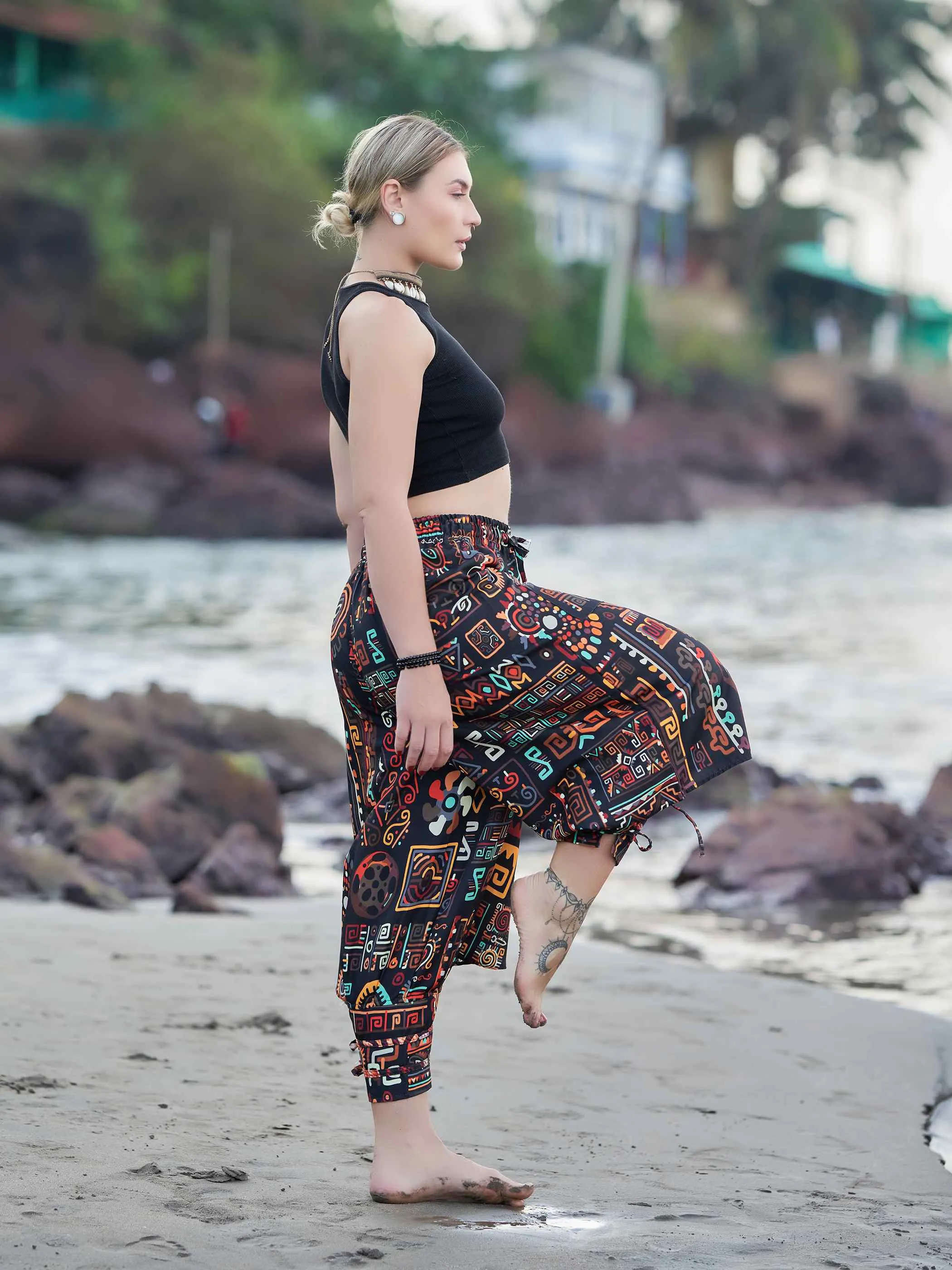 Women's Abstract Graphic Vintage Hippy Harem Pants For Dance
