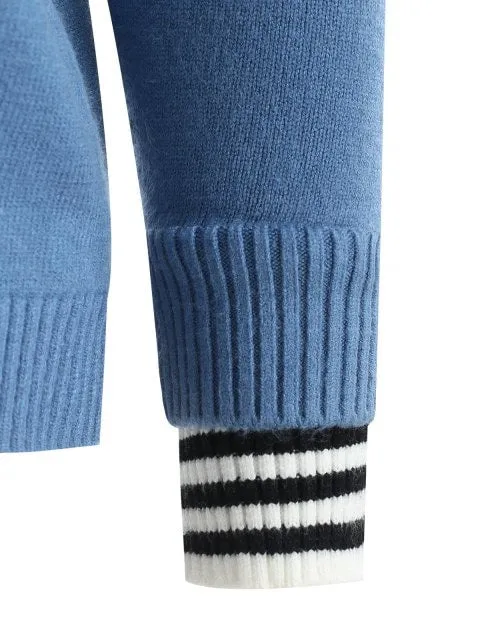 Wonderful Block Cuffs Hooded Sweater